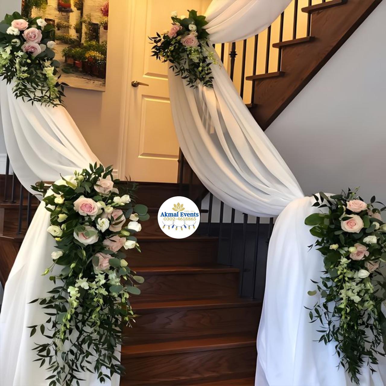 Floral Wedding stairs